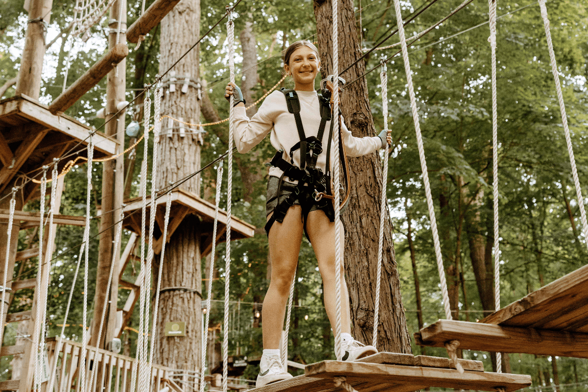 Aerial adventure park and ziplining at TreeRunner West Bloomfield